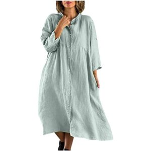 Heutiges Angebot Sommerkleid Damen Summer Dress Women's Long Plain Blouse Dress Short Sleeve V-Neck Maxi Dress Irregular Beach Dress Party Dress Plus Size Casual Dress Ankle Length Maxi A-line Dress Casual Skater Dress, T07 Grey, L