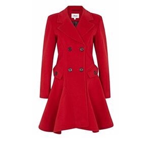 De La Creme - Women's Wool & Cashmere Jacket Ladies Winter Double Breasted Flare Coat Made in England (red, 12)