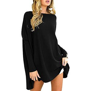 ZIOOER Women's Long Sleeve Tops Loose Batwing Baggy Sweatshirts Casual Irregular Blouse Sweatshirt T-Shirt Black S