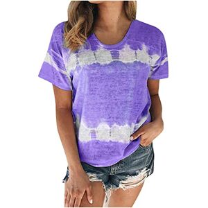 Summer Tops For Women Uk Plus Size Tops for Women Short Sleeve Shirts Summer Casual Tees Tops Tie-dye Printed T-Shirt Blouse Crew Neck Casual Tops Summer Basic Tops Loose Fit Casual Oversized T Shirts