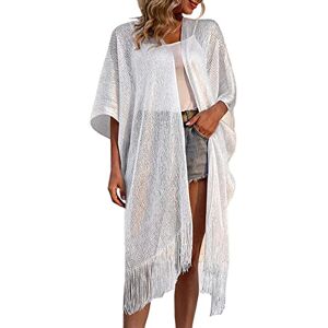 TYUSGH Cardigan for Women Knitted Hollow Fringed Cape Solid Color Long Shawl Coat Summer Sunscreen Blouse Tops for Daily Vacation