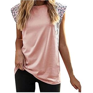 Summer Tops For Women Uk 0307a142957 Work Blouses for Women Ladies Vest Tops Size 18 Summer Tops UK Size 14 Womens Tank Tops Dressy Casual Leopard Patch Sleeveless T-Shirt V Neck Tee Tops Women Short Color Block Loose Tops Pink