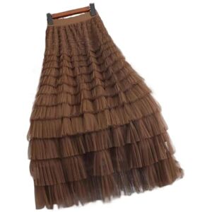 GerRit Skirt Women’s Multilayer Ruffles Tulle Skirt Pleated High Waist Fairy Cake Dress Party Skirt-color 6-l (skirt Length 95cm)