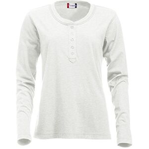 Ladies Henley Top. Womens Long Sleeve Button Jersey Top. 3 Colour Options. S-XL (S, Stone White)