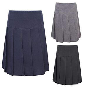 New Summer Girls All Around Pleated Skirts - School Uniform Women Ladies Style Fashion - High Waist Casual Girls Back Zip - Length 18 inches (Grey, Ladies Size 18)
