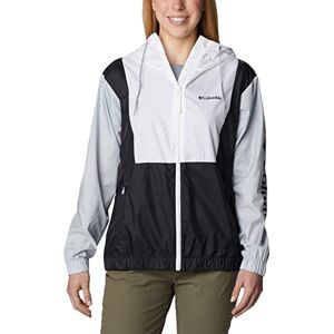 Columbia Women's Lily Basin Jacket Lightweight Windbreaker Jacket, White x Cirrus Grey x Black, Size XS