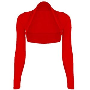 ZEE FASHION Ladies Long Sleeve Shrug Womens Cropped Bolero Cardigan Top Plus Size UK 8-26 Red