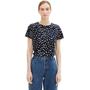 Tom Tailor Gmbh TOM TAILOR Women's 1037400 T-Shirt with Pattern, 32649-Navy Dot Design, S