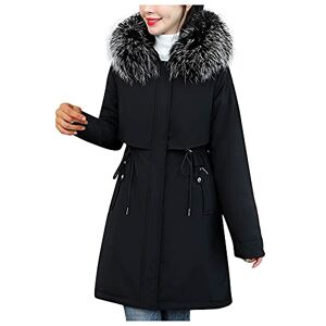 Buetory Womens Plus Size Down Coat With Fur Hood Down Parka Puffer Jacket Warm Winter Thicken Cotton Jacket Overcoat Jumper