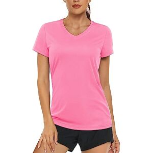 MAGCOMSEN T Shirts for Women Summer Casual V Neck Short Sleeve Lightweight Shirts Yoga Gym Workout Tee Shirt for Women