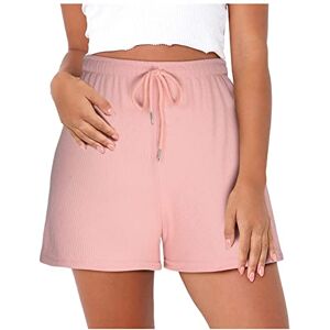 Chdirnely Deals of The Day Womens Yoga Shorts Summer Casual Sports Shorts Elastic Wasit Lightweight Lounge Shorts with Pockets Beach Vacation Summer Shorts Bottoms Pink