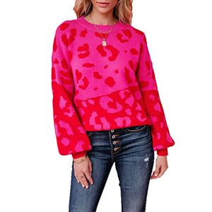 Necooer Women's 2022 Printed Round Neck Long Sleeve Casual Pullover Sweatshirts Tops Shirts
