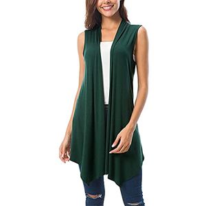 Ladies Housecoats Nidddiv Waterfall Sleeveless Cardigans for Women UK Open Front Women's Camisoles & Vests Plain Colour Thin Bottom Gilets Business Work formal Vest Lightweight Jumpers Gilet for Women UK Tops