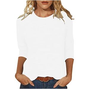 Lightning Deals Of Today Womens Tops Dressy generic Todays Daily Deals Clearance Womens Casual Top Dressy UK Trendy Ladies Summer Blouses Casual Crewneck 3/4 Sleeve Shirts Workout Vacation Tunic Blouse to Wear with Leggings Solid Tshirts