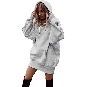 Janly Clearance Sale Women's Long Sleeve Tops, Women Fashion Solid Clothes Hoodies Pullover Coat Hoody Sweatshirt, Women Plain Color Blouse for Easter Gifts Deal (Gray-L)