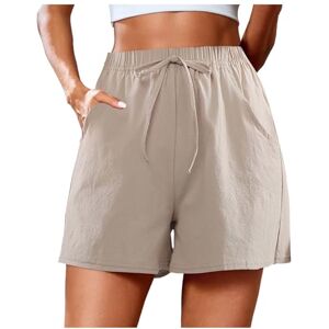 Briskorry Women's Summer Shorts, Wide Leg Shorts, Women's Summer Shorts, High Waist Short Hiking Shorts, Elastic Stretch Women's Shorts, Plain Elegant Summer Trousers with Drawstring, Yoga Trousers, Casual,