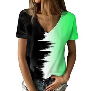 Shirts For Women Women Shirts Blouse Elegant Summer Contrast Color Print Large Short Sleeve Loose 3D Round Neck T Shirt Women's Print Womens Shirts and Blouses UK