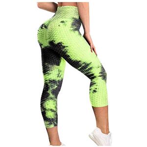 Janly Clearance Sale Womens Pants, Women's Tie-dye Breathable Hip Lifting Exercise Bubble Yoga Ninth Pants for Summer Holiday