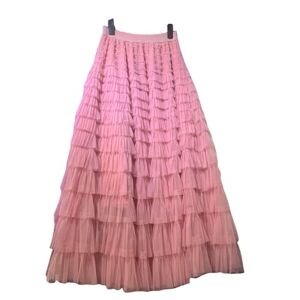GerRit Skirt Women’s Multilayer Ruffles Tulle Skirt Pleated High Waist Fairy Cake Dress Party Skirt-color 20-l (skirt Length 95cm)
