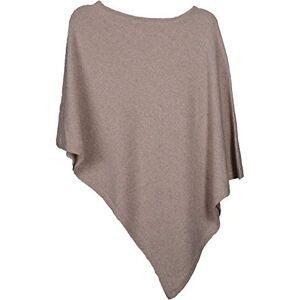 styleBREAKER Soft fine Knit Poncho in Plain, Round-Neck, Ladies 08010042, Colour:Beige