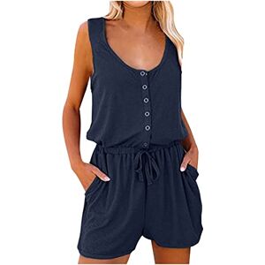 HAOLEI Women's Jumpsuits & Playsuits UK Clearance Summer Scoop Neck Sleeveless Cool Tank Top Elegant Petite Short Jumpsuit Rompers Playsuits Ladies