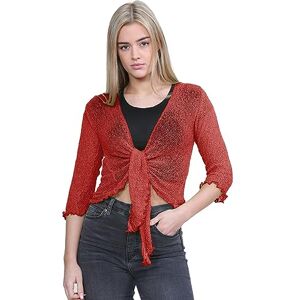 Hamishkane&#174; Women's Cardigans, Double Fine Knit Bali Tie Up Shrug for Women - Perfect Stretchy Cropped Cardigan for Layering Over Summer Dresses & Tops Rust