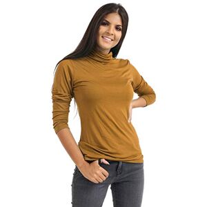 janisramone Womens Ladies Long Sleeve Turtle Polo Neck T-Shirt Slim Fit Jersey Casual Basic Plain Tee Vest Top