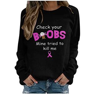 Funaloe Winter Sale Halloween Christmas Summer Fall Tops Clearance Women's Blouses And Tops Dressy Breast Cancer Shirts For Women Oversized Sweaters for Women Long Sleeve For Women Sweatshirts Fashion Casual Crewneck Printed Tops Prevention Elements Top B