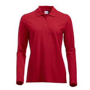Ladies Classic Pure Cotton Long Sleeve Polo Shirt. Modern fit, 11 Vibrant Colours, XS-2XL (M, Red)