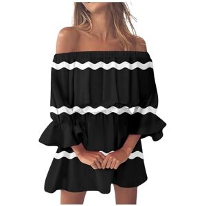 NNGOTD Womens High Waisted A-line Pleated Mini Skater Skirt Solid Color Casual Flared Ruffle Skorts Kaftan Dresses for Women UK Ladies Sun Dresses Size 18-20 Black Pencil Skirt Women Size 18