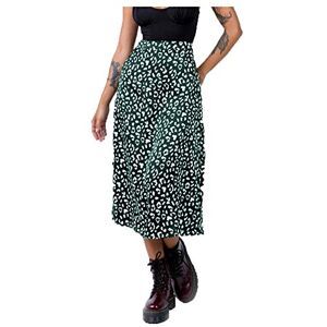 Janly Clearance Sale Skirt for Women , Female Leopard Chiffon Print Split Length Zipper High Waist skirt , for Holiday Summer (Green-L