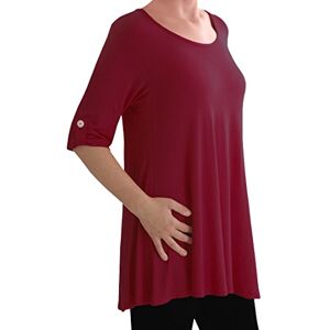 Eyecatch TM Oversize - Jessica Womens Tunic Plus Size Scoop Neck Ladies Flared Long Top Wine Size 14