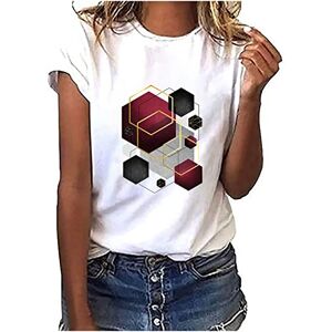 Black Friday & Cyber Monday! Deals! Women Blouse Tops Sale Clearance Geometric Graphic Print Harajuku Female Round Neck Loose T-Shirt Cute Going Out Tops Tunic Casual Plus Size Comfy Crewneck Sweatshirt