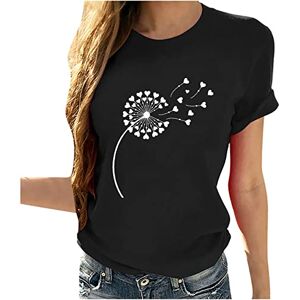 Summer Tops For Women Uk Womens Crew Neck Tee Heart-Shaped Print Short Sleeves Casual Tops Blouse Pullover Regular Summer Outdoor T-Shirt Sportswear