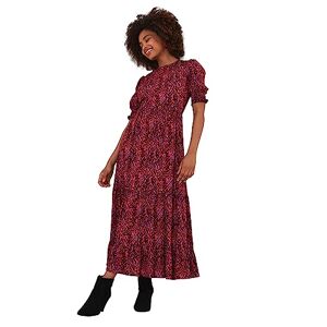 Joe Browns Women's Vibrant Animal Print Puff Sleeve Midaxi Dress Casual, Pink, 14