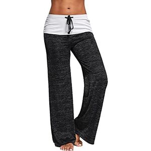 ‎ Amhomely Womens Pants Sale Clearance AMhomely Trousers for Women Solid Drawstring Tartan Italian Ribbed Waistband Trousers Full Length Straight Wide Legs Pants Outdoor Ladies Causal Summer Jogger Gym Running Sweatpants Black M