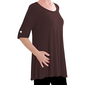 Eyecatch TM Oversize - Jessica Womens Tunic Plus Size Scoop Neck Ladies Flared Long Top Brown Size 14