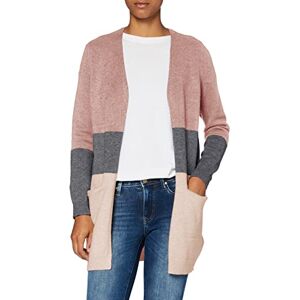 Only Nos ONLY Women's Queen L/S Long Knt Noos Cardigan Sweater, Multi-coloured (Misty Rose Stripes: W. Mgm/Cloud Pink Melange), XL UK