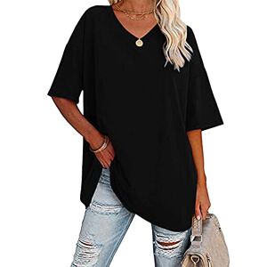 Clearance!Hot Sale!Cheap! Women's Summer Casual V Neck Half Sleeve T Shirt UK Sale Ladies Short Sleeve Jumpers Oversized Baseball Tshirts Tunic Tops Loose Plain Blouse Tees