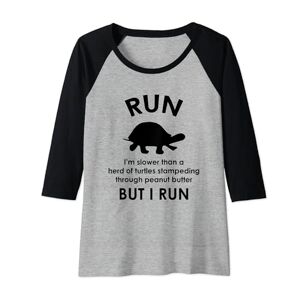 Run I'M Slower Than Herd Turtles In Peanut Shirt Womens Run I'm Slower Than Herd Turtles In Peanut T-shirt Raglan Baseball Tee