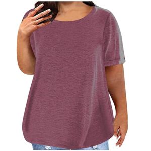 Women Tops And Blouses On Sale NSICBMNO Summer Tops for Women UK Summer Tops Casual Plain T Shirts Short Sleeve Round Neck Blouse Tops Longline Tops Basic Shirts Tight Shirts Evening Tops Casual Going Out Tops Office Work Red