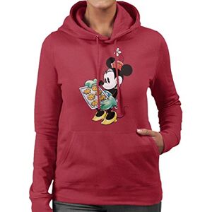 Disney Christmas Minnie Mouse Festive Baking Women's Hooded Sweatshirt Cherry Red