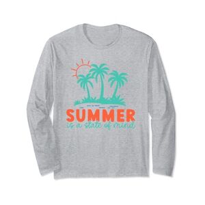 Summer Vibes Collection Summer State of Mind Beach Palm Trees Sunset Long Sleeve T-Shirt