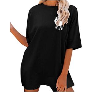 Summer Tops For Women Uk 0406c4928 Womens T Shirts Graphic Oversized Sleeping Short Sleeve Blouses Summer Tops Uk Size 18D Slogan Drop Shoulder Tops Loose Pullover Tees Basketball Front Back Letter Print Dropped Clearance Size 8-18