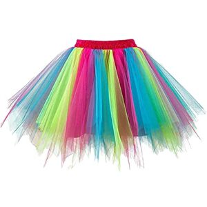 Topgrowth Accessorio Tutu Skirts for Women Fancy Dress Women's Tulle Skirt 50s Women Retro Petticoat Underskirt Vintage A-line Party Outfit Hen Party Running Costume 1980s Rockabilly Tutu Skirt (B-Hot Pink, XXL)