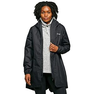 Berghaus Women's Frosterly Long Line Waterproof Jacket with Adjustable Hood, Womens, Raincoat, Outdoors, Walking and Hiking Clothing, Black, 12