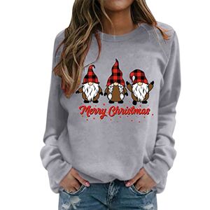 JISUXIAB Merry Christmas Print Sweatshirts for Women Ladies UK Long Jumpers Dress Oversized Winter Long Sleeve Crewneck Hoodies Pullover Casual Autumn Plus Size Tops Shirts