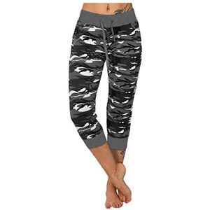 Generic Casual Leg Yoga Cropped Pants Women's Print Camouflage Pants Ladies Tops Short Sleeve Womens Tees (Blue, XL)