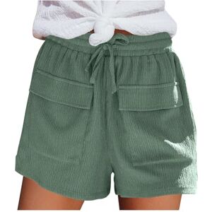 Yellsong Summer Shorts for Women UK Summer Elastic Waist Drawstring Shorts Casual Teen Girls Summer Beach Holiday Shorts Womens Going Out Drawstring Shorts Ladies Stretch Shorts