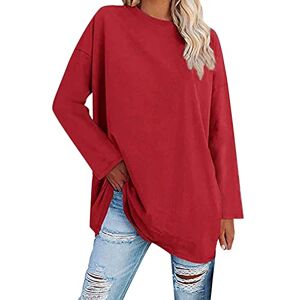 Clearance!Hot Sale!Cheap! Plain Jumpers for Women UK Baggy Long Sleeve Pullover Sweater Tops Oversized Round Neck T Shirts Ladies Tunic Tops Soft Causal Loose Blouse